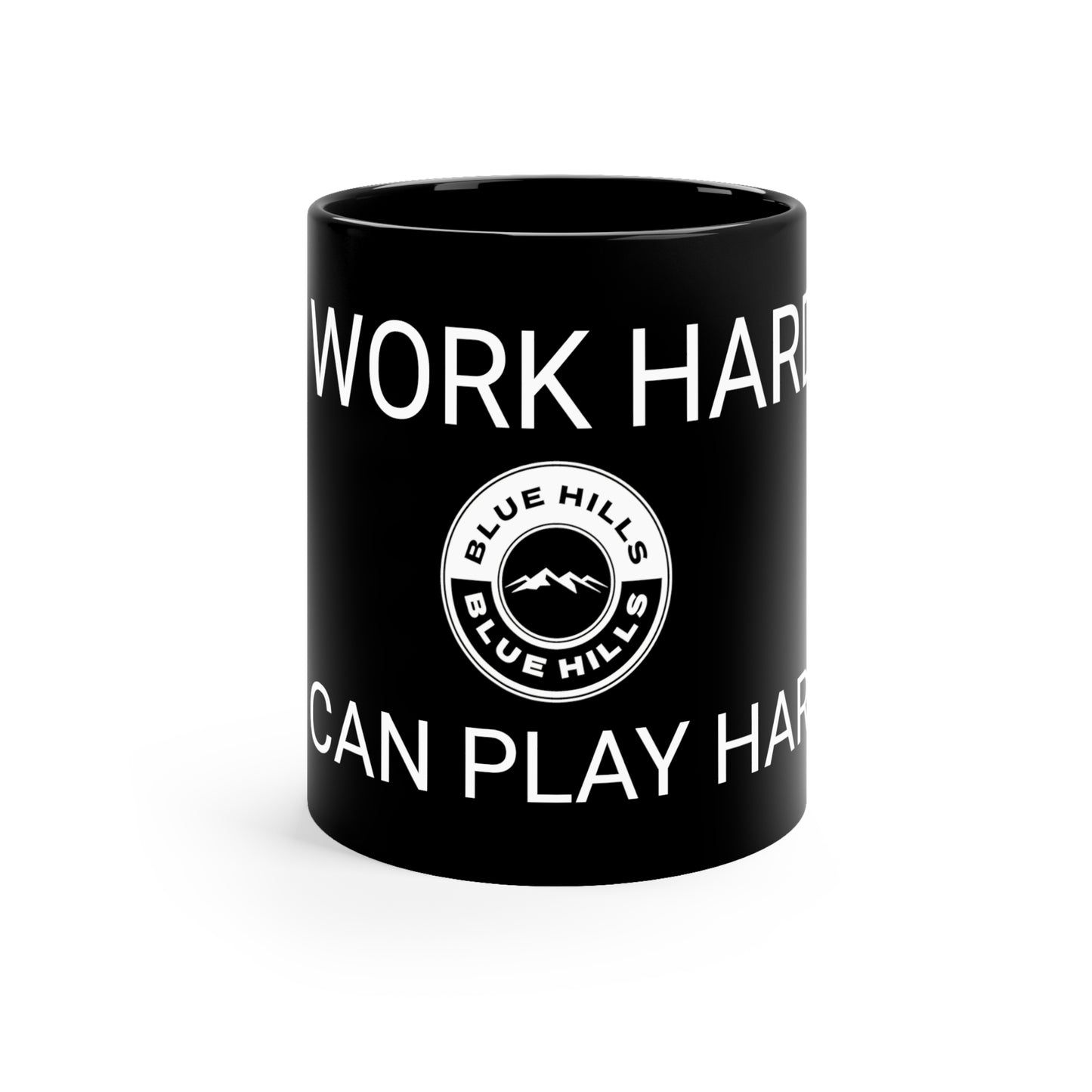 11oz Black "work hard so I can play harder" mug