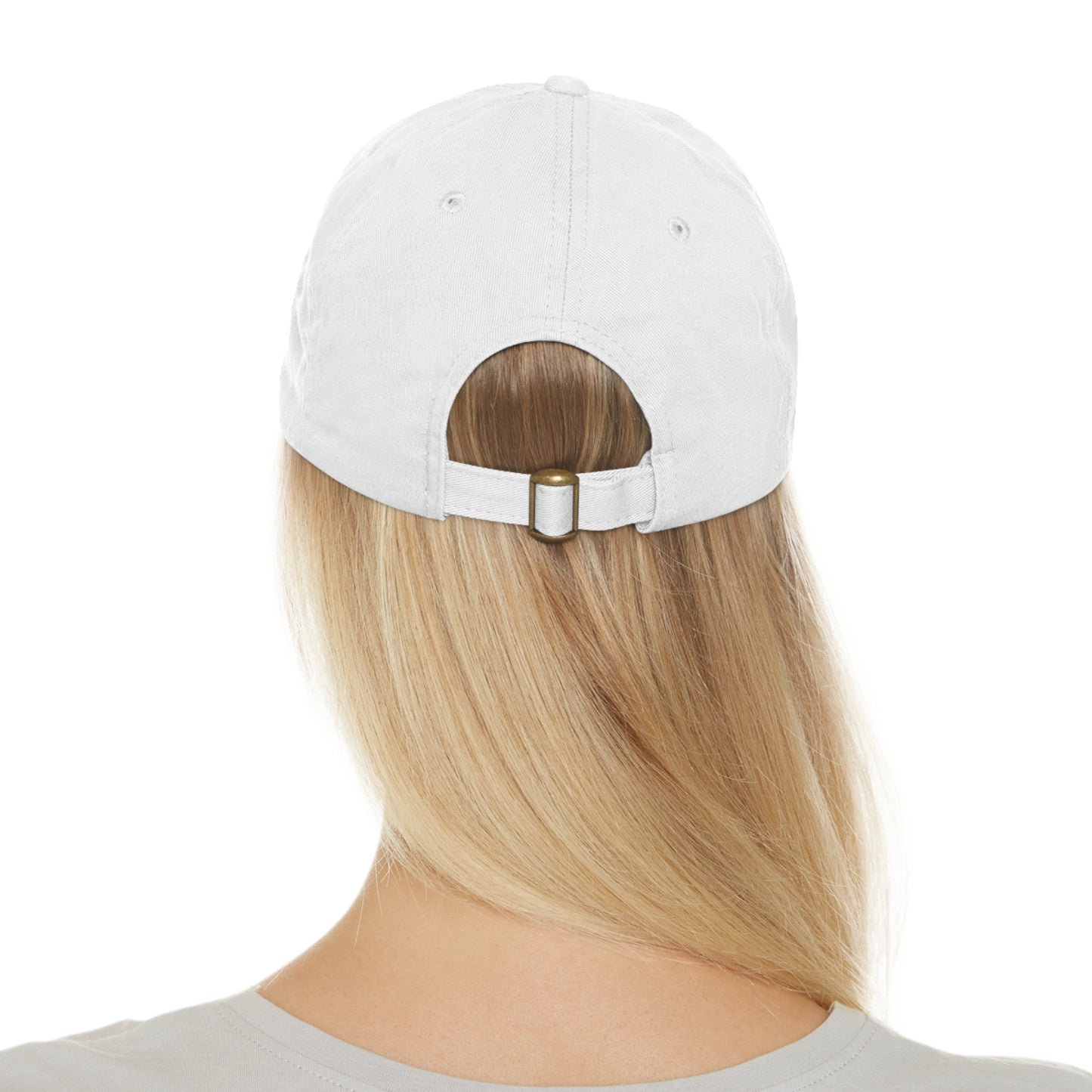 BlueHills Dad Hat with Leather Patch Logo (round)