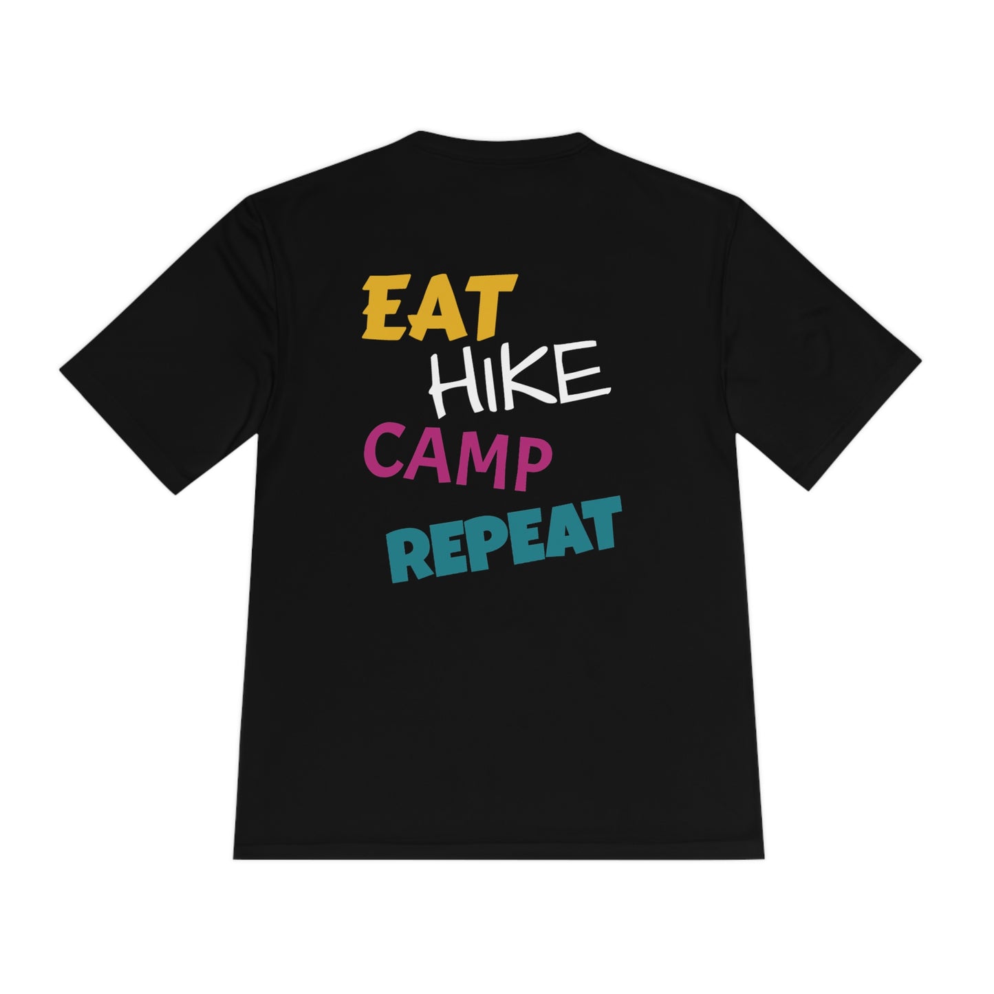 Eat Hike Camp Repeat Unisex Moisture Wicking Sports Tee