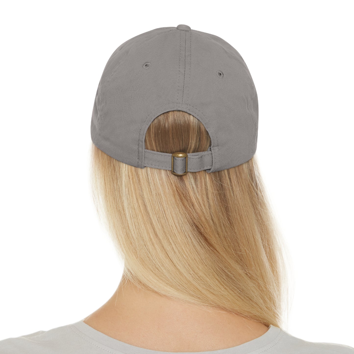 BlueHills Dad Hat with Leather Patch Logo (round)