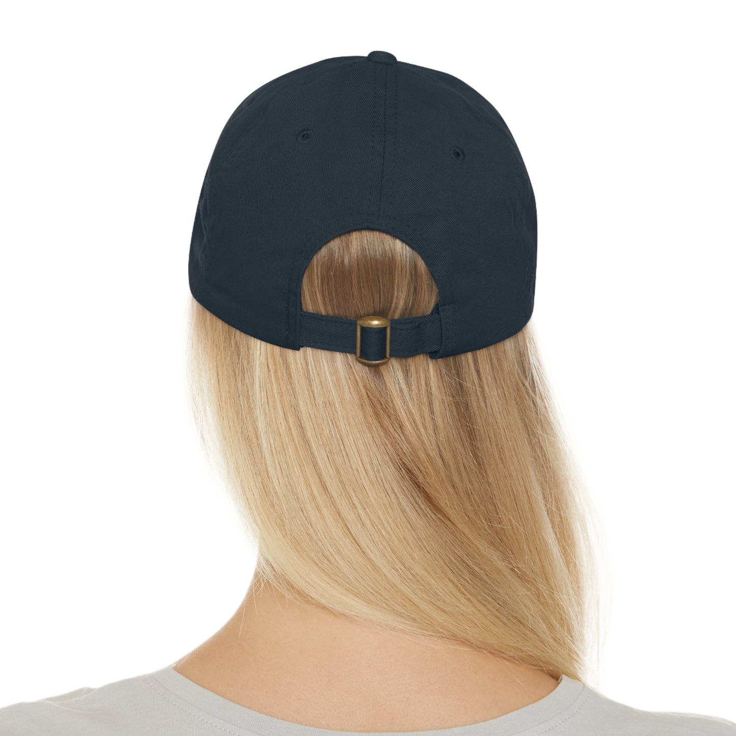 BlueHills Dad Hat with Leather Patch Logo (rectangle)