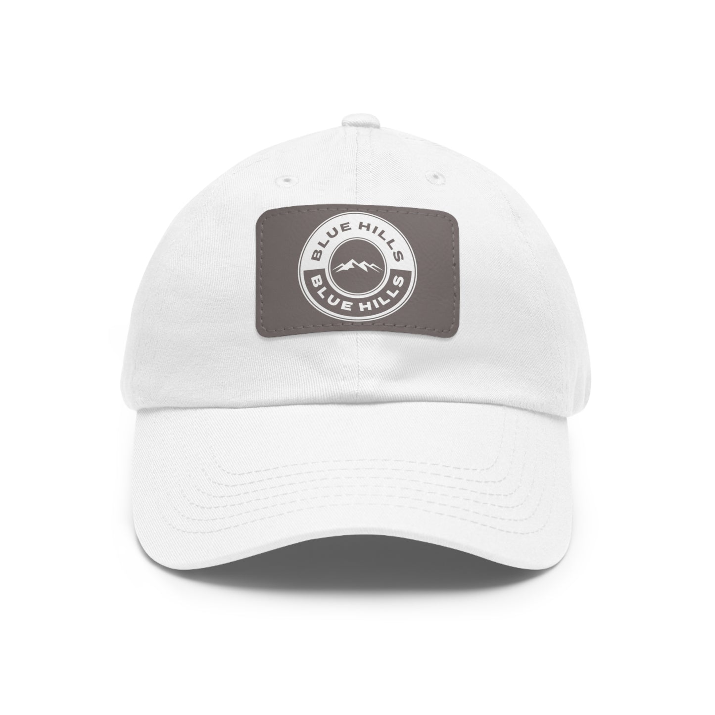 BlueHills Dad Hat with Leather Patch Logo (rectangle)