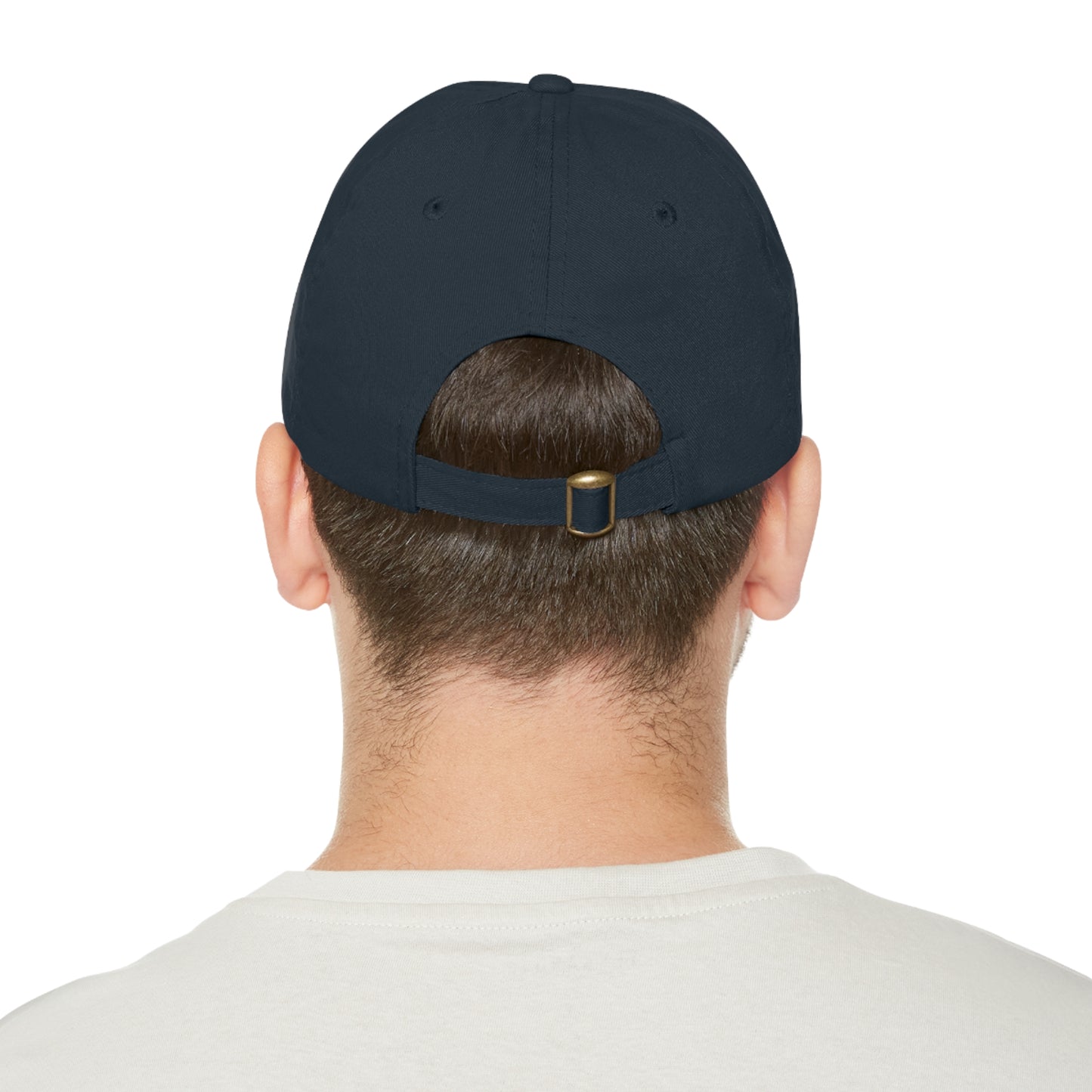 BlueHills Dad Hat with Leather Patch Logo (rectangle)