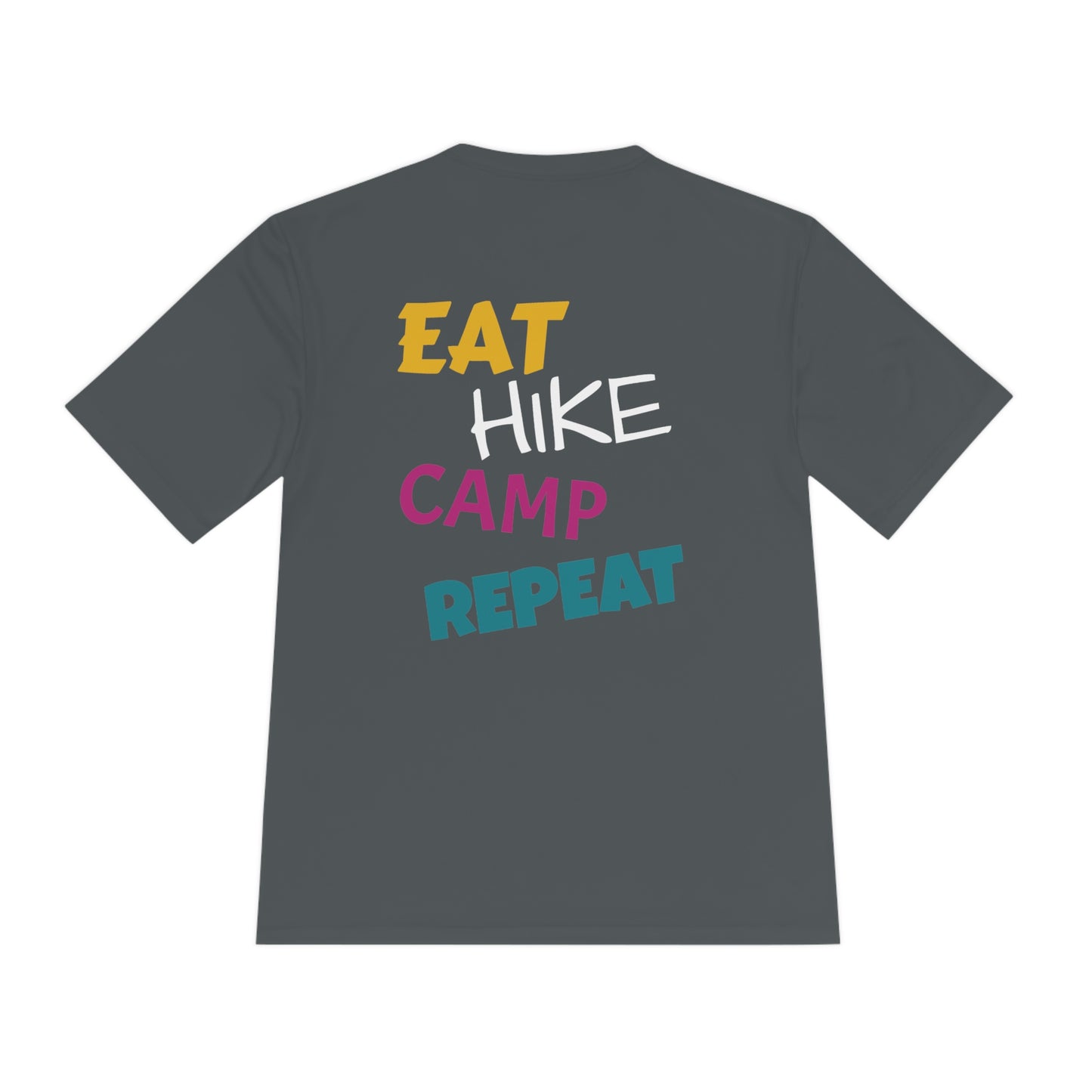 Eat Hike Camp Repeat Unisex Moisture Wicking Sports Tee