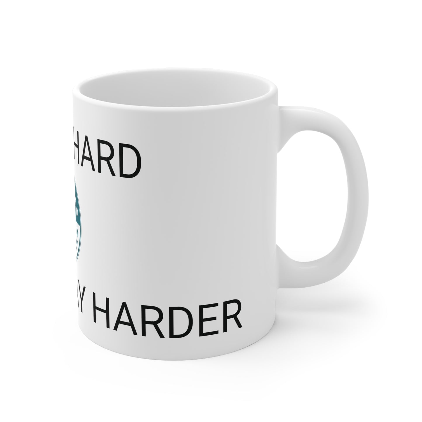 11oz White "I work hard so I can play harder" mug