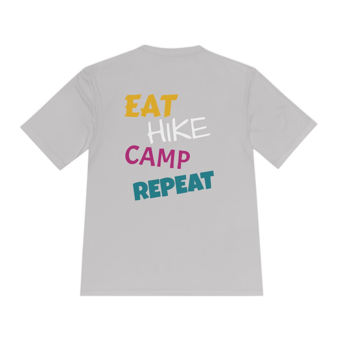 Eat Hike Camp Repeat Unisex Moisture Wicking Sports Tee